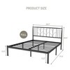 Jojoka Full Size Metal Platform Bed Frame with Vintage Headboard, Noise-Free Steel Slats, 12.2” Storage Space, No Box Spring Needed, Easy Assembly - 2 of 4