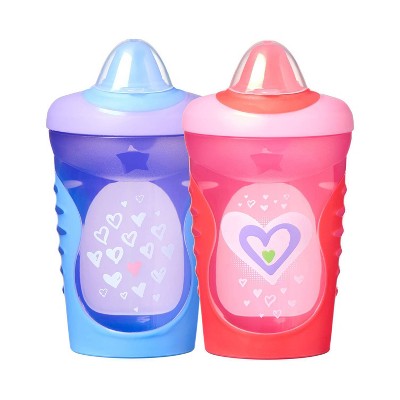 Image of Tommee Tippee Hold Tight 2pk Baby Sippy Cup - 9+ Months - Red/Purple - 11oz