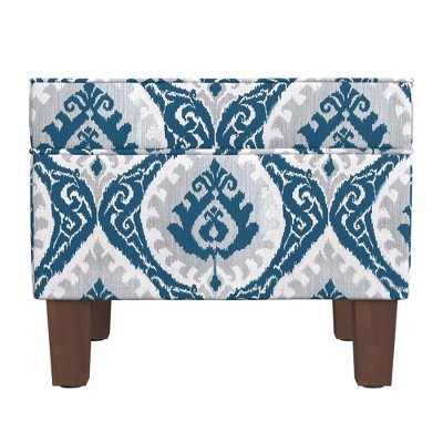 Medium Storage Ottoman Blue - Homepop: Soft-close Lid, Lined Interior ...