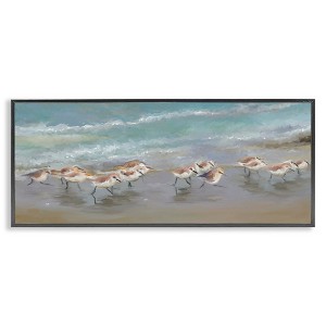 Stupell Industries Sandpiper Flock Shoreline Splashing, 30" x 13" - 1 of 4