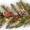 National Tree Company Pre-Lit Artificial Christmas Garland, Green, Frosted Berry Pine, With Pine Cones, Ball Ornaments, Plug In,9 Feet - 3 of 3