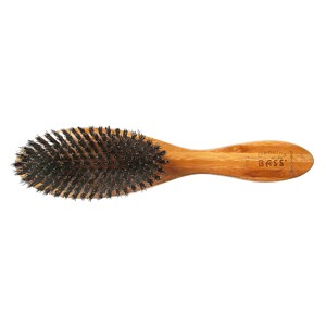 Bass Brushes Shine & Condition Hair Brush Premium Bamboo Handle with Bass Premium Select 100% Pure Firm Natural Boar Bristles Full Oval - 1 of 4