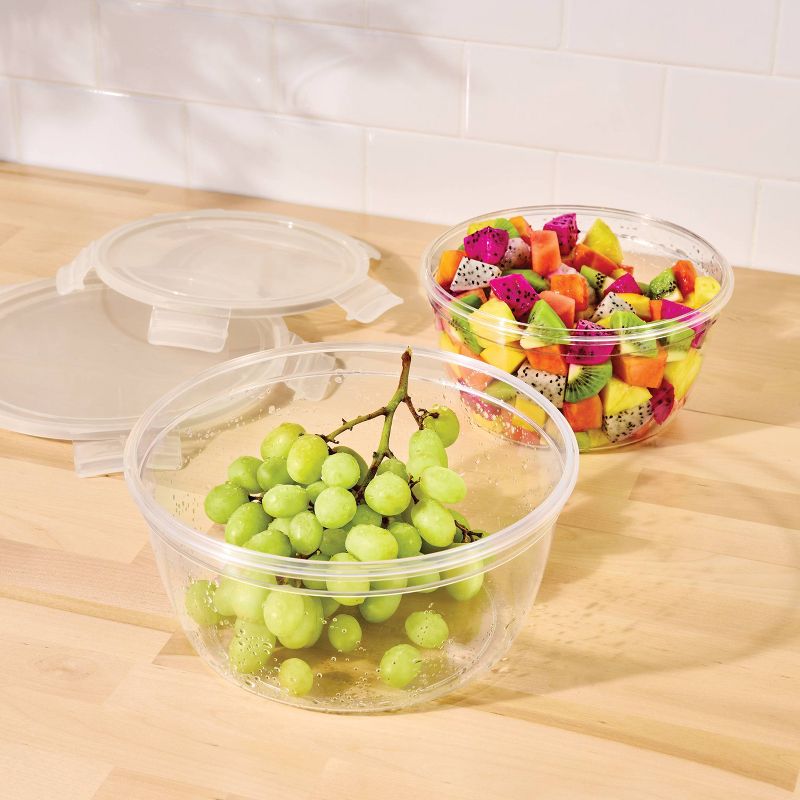 4pc (set of 2) 8.5 Cup and 14 Cup Plastic Round Food Storage Container Set with Lids Clear - Figmint&#8482;, 3 of 6