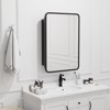 PexFix 28" x 20" Bathroom Cabinet with Mirror Stainless Steel Frame and 2 Adjustable Shelves Wall Medicine Cabinets Mirrors Rectangle Recessed Black - 2 of 4