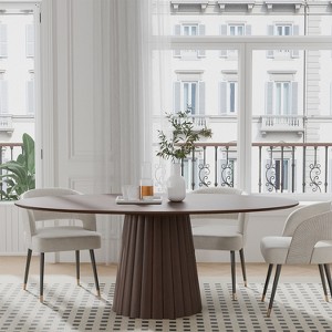 Lirago dinning table set of 4 67"L*33.5"W*30"H- Walnut - 1 of 4