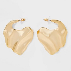 Waved Statement Earrings - A New Day™ Gold - 1 of 3