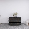 Vynxaria High Glossy Surface 6 Drawers Chest of Drawer with Golden Handle and Golden Steel Legs Black Color Vanity - 2 of 4
