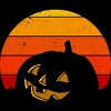 Men's Design By Humans Vintage Retro Sunset Halloween Pumpkin I By lemonpepper T-Shirt - 2 of 4