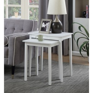 HomeStock Three Tier End Table with Hidden Storage Drawer, Open Shelves and Nickel Knob Perfect for Organizing Accessories - 1 of 4