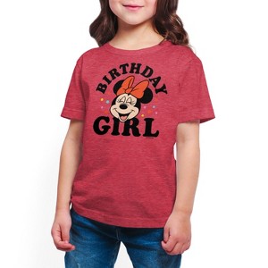 Girls' - Disney - Minnie Birthday Girl Short Sleeve Graphic T-Shirt - 1 of 3