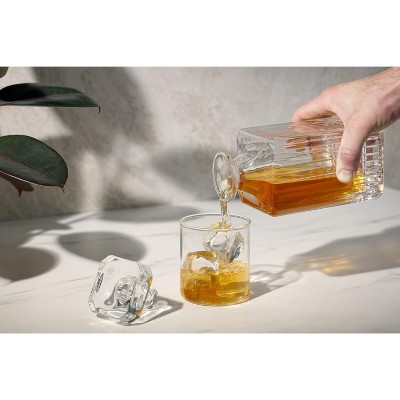 Elegant European Crystal Glass Liquor Decanter with Stopper