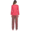 Casual Nights Women's Jersey Knit Long-Sleeve Top and Mircro Fleece Bottom Pajama Set - 3 of 4