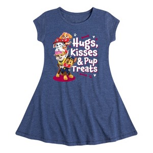 Girls' - Paw Patrol - Hugs Kisses Pup Treats Fit & Flair Cap Sleeve Dress - 1 of 4