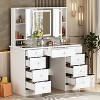 FUFU&GAGA LED Makeup Vanity with 9 Drawers Elegant Makeup Station - 3 of 4