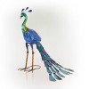 28" Metal Peacock Outdoor Decor With Glossy Finish Statue - Alpine Corporation: Garden Art, No Battery Required - 3 of 4