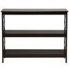 Tangkula Industrial 3-Tier Console Table X-Design Bookshelf Narrow Accent Table Black/Brown - 3 of 4