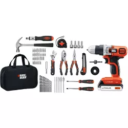 Black & Decker 20V MAX Lithium-Ion 3/8" Cordless Drill Driver Kit with 68-Piece Project Set (3 Ah)