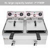 BestParts 16L Double Tank Stainless Steel Deep Fryer with Faucet, 3400W Max, 8L+8L Capacity, Blue Large Handle - 3 of 4