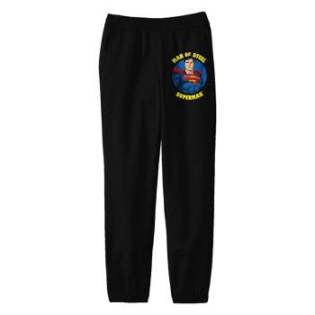 Superman Man of Steel Character Youth Black Graphic Sweatpants