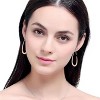 Lightweight Teardrop Hoop Earrings for Women - 14k Gold/White Gold Plated Large Oval Pull Through Hoop Earrings High - 4 of 4