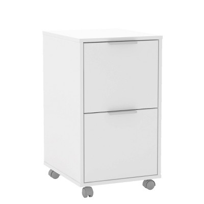 Polifurniture Durban 2 Drawer File Cabinet White: Modern Style, Melamine Surface, Particle Board Frame
