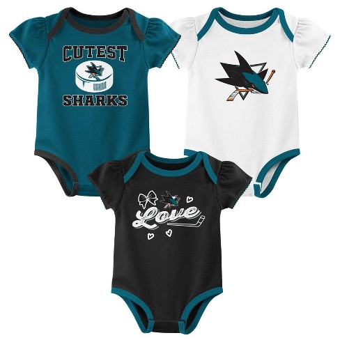 Infant Black San Jose Sharks Personalized Bodysuit