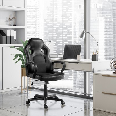 Yaheetech Bureaustoel, ergonomisch gevoerd, kunstleer, draaistoel met