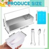 Aoibox Stainless Steel Chilled Condiment Server with Lids, Ice Trays, Serving Tongs, Forks & Spoons for Bars, Parties, Picnics - 3 of 4