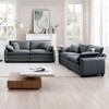 Modern Corduroy Fabric Two-Piece Sofa Set, Two 2-Seater Sofas with Cloud-Like Cushions and Removable Armrests, Flexible Living Room - 2 of 4