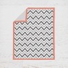 Bacati - Ikat Dots Stripes Coral Gray 10 pc Crib Set with Long Rail Guard Cover & 4 Muslin Swaddling Blankets - 3 of 4