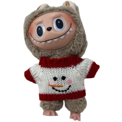 Doll Clothes Superstore Snowman Holiday Sweater for 17.5 cm Labubu Dolls