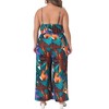 Agnes Orinda Women's Plus Size Floral V Neck Sleeveless Adjustable Spaghetti Strap Boho Wide Leg Jumpsuits - 4 of 4