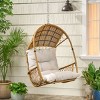 Modern Boho Rattan Hanging Chair with Cushion,Indoor Outdoor Wicker Basket Swing Chair Without Stand for Living Room Patio-Coolbibila - 2 of 4