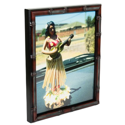 Vintage Mahogany Faux Bamboo 20x24 Wall Picture Frame