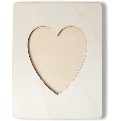 Heart Shaped Unfinished Wood 4x6 Picture Frames, Set of 4