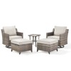 Buenhomino High Back Patio Furniture Set, Outdoor Conversation Set with Sofa, Swivel Rocker Chairs & Ottomans, Ideal for Porch Pool Deck Yard - 4 of 4