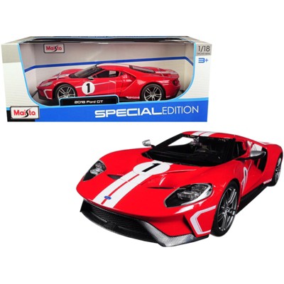 2018 Ford GT #1 Red with White Stripes Heritage Special Edition 1/18  Diecast Model Car by Maisto