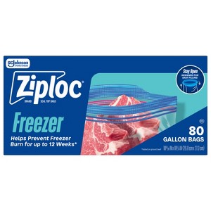 冷凍SM50 ML30 S20 PL50 Ziploc Gallon Freezer Bags for Food Stoage and Meal Prep - 80ct