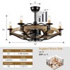 23" Black Candle Ceiling Fan with Lights Remote Control,Modern Rustic Farmhouse Ceiling Fan,Bladeless Caged Ceiling Fan with Light,Reversible - 3 of 4
