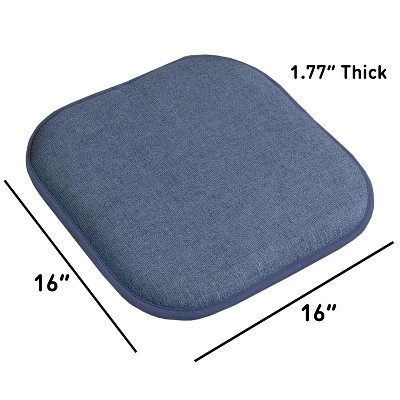Denim Blue Memory Foam Non-Slip Chair Cushion Set