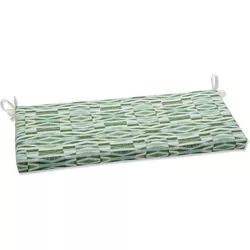 Outdoor/Indoor Bench Cushion Nevis Waves Aloe Green - Pillow Perfect