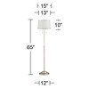360 Lighting Abba Modern Floor Lamp Standing 65" Tall Brushed Nickel Metal Crystal Beaded White Drum Shade for Living Room Bedroom Office House Home - 4 of 4