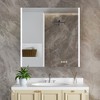 Rail Medicine Cabinet with Mirrors and Lights, Recessed/Wall Mounted LED Bathroom Cabinet, 3 Light Mode, Dimmable, Defogger, Aluminum, Silver - 4 of 4