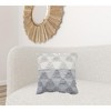 20" X 20" Heathered Gray And Off-White 100% Cotton Geometric Zippered Pillow - 2 of 4