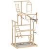 PawHut Bird Playground, 4 Layer Wooden Parrot Play Stand with Ladders, Chain Toy, Stainless Steel Cups and Tray, Bird Cage Accessories for Parakeets - 4 of 4