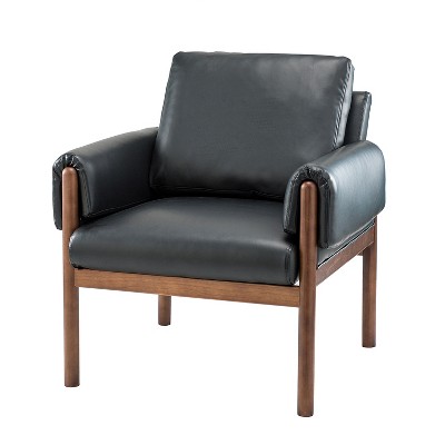 Target black best sale leather chair