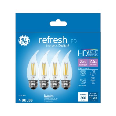 General Electric 4pk Refresh LED Light Bulb Dl Cam Clear