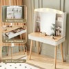 AZL1 Life Concept Vanity Desk Small with Sliding Mirror Two Fluted Drawers Big Storage Compact Practical Style for Bedroom, White, 36.71"*18.6"*10.93" - 2 of 4