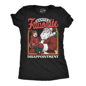 Womens Funny T Shirts Santas Favorite Disappointment Sarcastic Christmas Graphic Novelty Tee For Ladies - Crazy Dog Women's T Shirt Gift For Christmas - 1 of 4