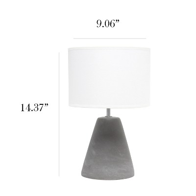 Sophisticated Modern White Fabric Shade Concrete Table Lamp